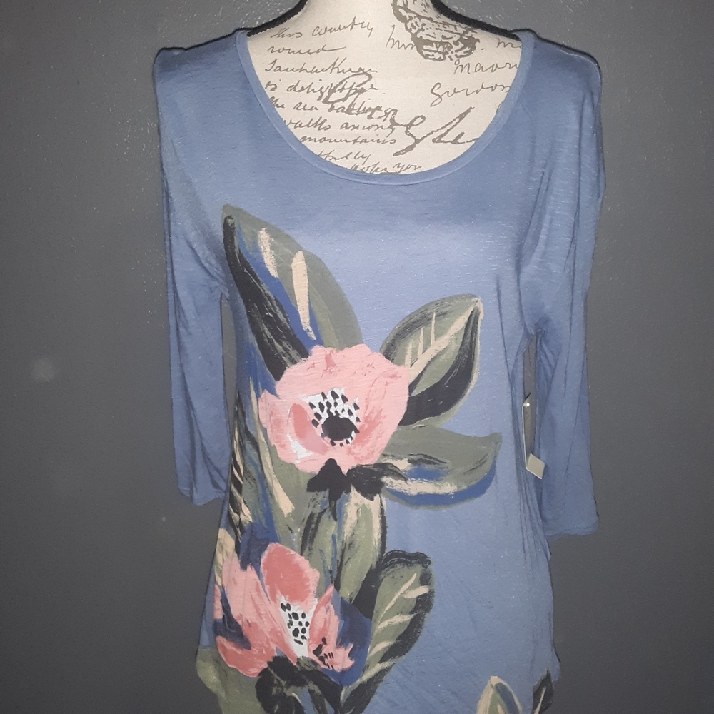 LUCKY BRAND FLORAL TUNIC - Picture 1 of 10